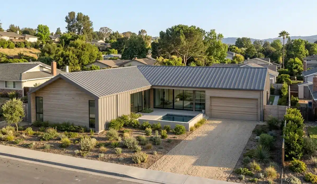 Low slope roof example